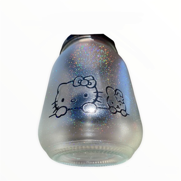 Hello Kitty with glitter pint size jar tealight candle holder - Picture 3 of 3
